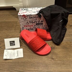 Dolce & Gabbana men’s slides size 44 w/ box, dustbag and original Saks receipt
